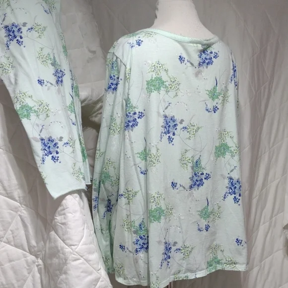 Floral Adonna cutoff pajamas, sz XXL - Picture 5 of 15